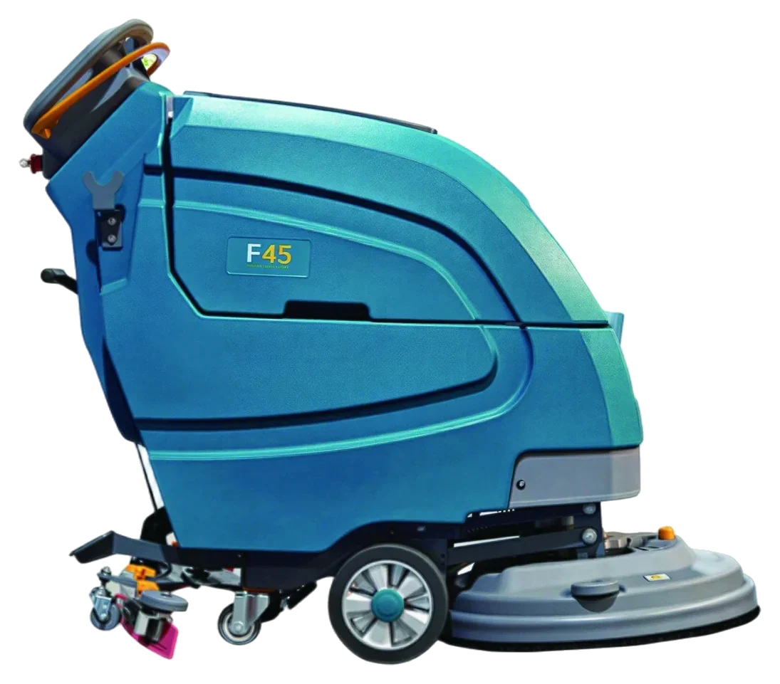F45 walk-behind industrial floor scrubber